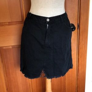 High rise NEW black jean skirt